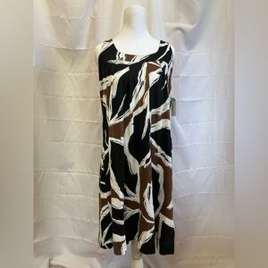 a.n.a Black and White Sleeveless Halter Midi Sundress